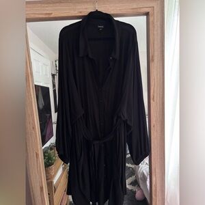 TORRID Black Button Dress with Tie